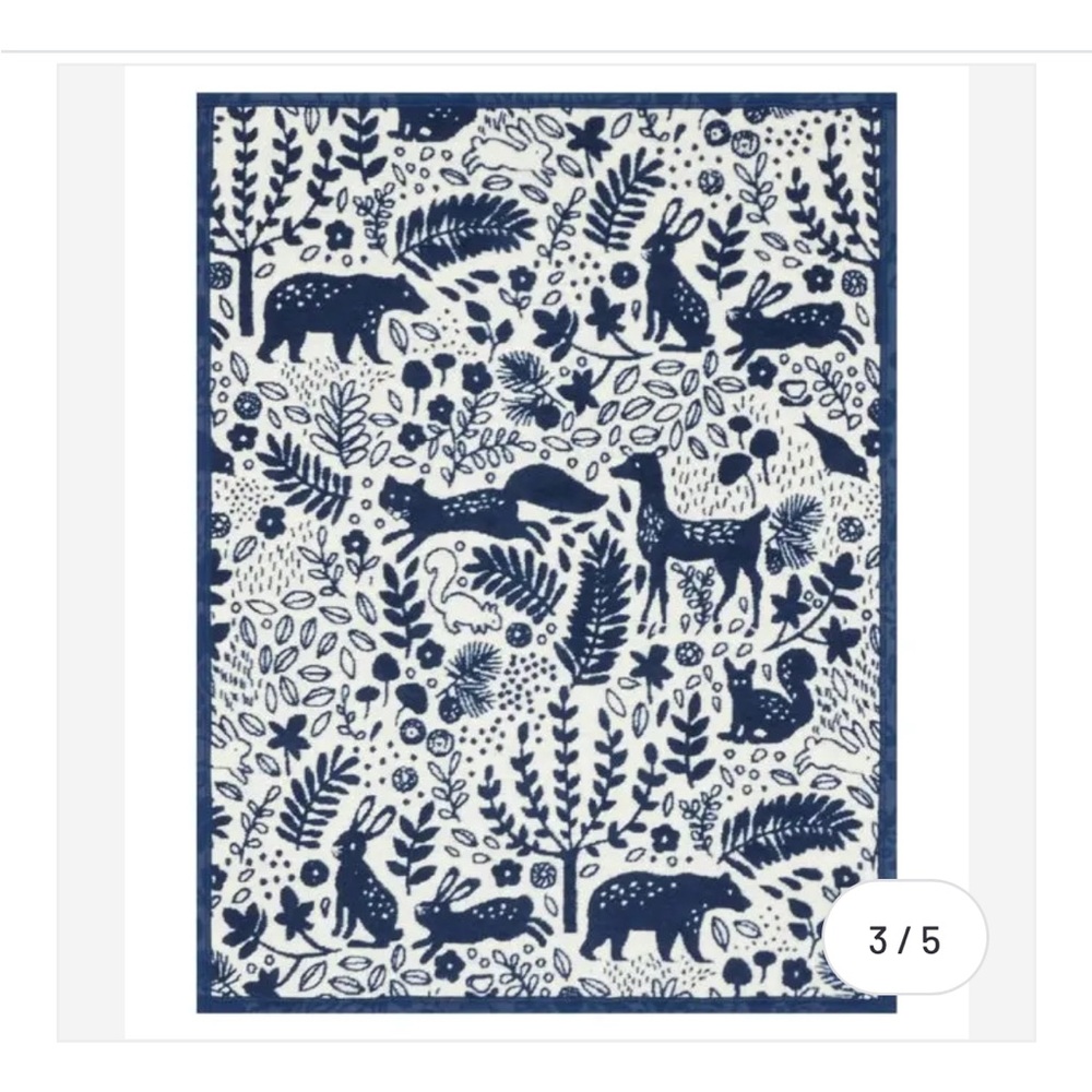 Chappywrap Whimsical Woods Navy Mini Blanket - NWT - Picture 2 of 4